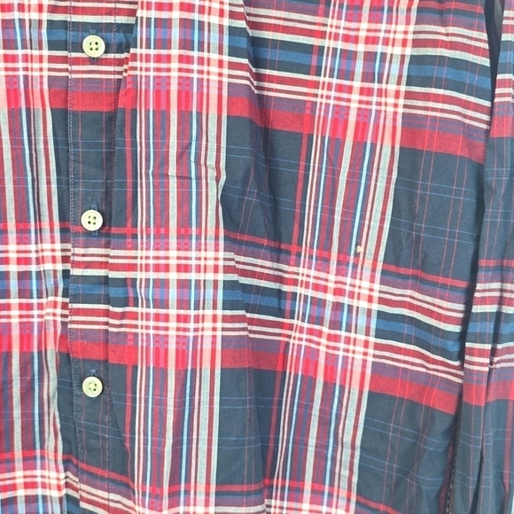 John Varvatos Mens RED White Blue PLAID Cotton Button down Shirt Sz.M - Picture 4 of 12